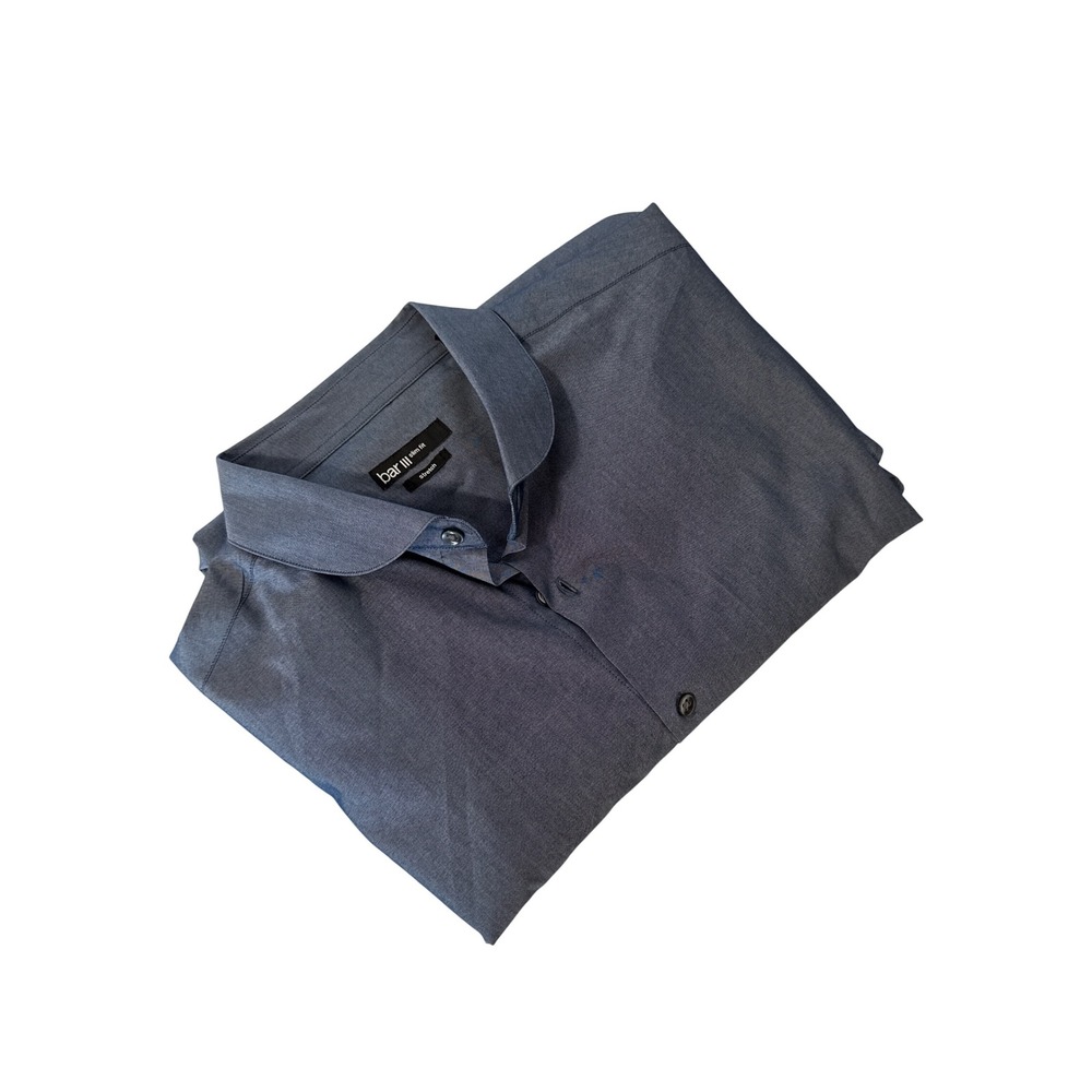 Bar III Men's Slim Fit Stretch Button Up Shirt - 16 1/2 34/35 - Blue